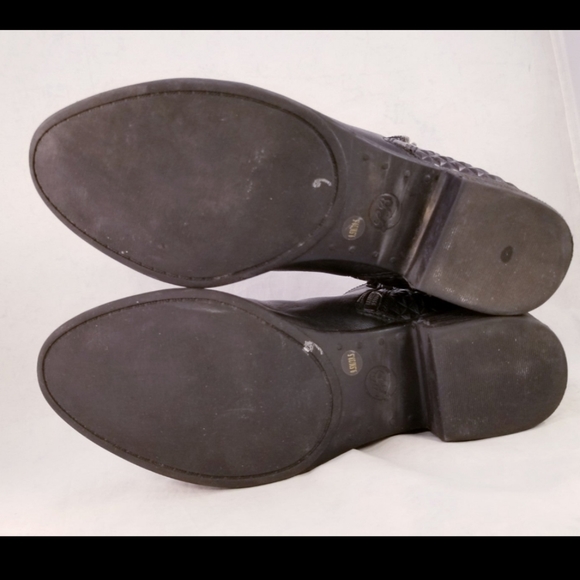 MUST SEE LUCKY BRAND ZIPPER BLACK LEATHER WOMEN BOOTS SIZE 39.5/9.5 - Picture 5 of 8